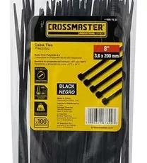 Precintos De Nylon X 100u Reforzados 9967622 3.6x200mm Negro