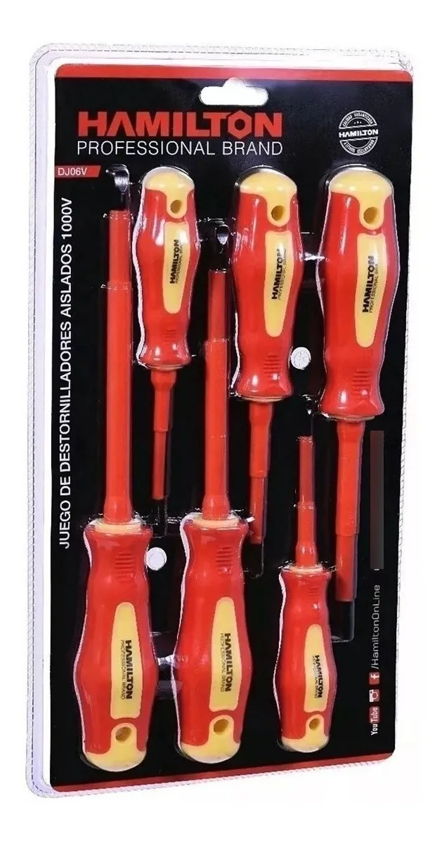 Juego Set Kit De 6 Destornilladores Aislado 1000v