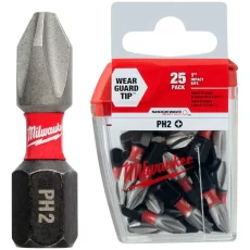 25 Puntas Milwaukee Shockwave Impact Phillips Ph2