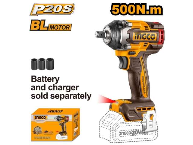 LLAVE DE IMPACTO 20V 500NM BRUSHLESS SIN BATERIA NI CARGADOR