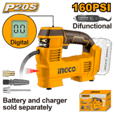 COMPRESOR DE AIRE A BATERIA 160PSI 11BAR 20V P20S S/BAT