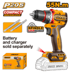 TALADRO ATORNILLADOR A BATERÍA 20V P20S BRUSHLESS 55NM + 2 PUNTAS S/BAT, S/CARG