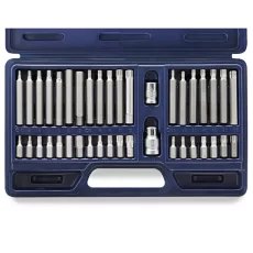 Juego de Puntas Torx, Hexagonal y Multiestria (40 Pzs)