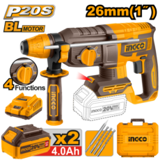 ROTOMARTILLO SDS PLUS 2.5J 20V BRUSHLESS+2 BATERIAS 4AH+CARGADOR