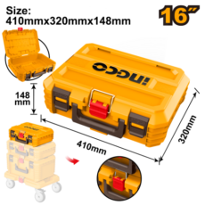 CAJA HERRAMIENTAS 16" APILABLE BROCHE PLASTICO