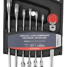Juego Llaves Combinadas Crique Articulado 7pzs