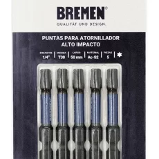Punta Atornillador Impacto Torx T30 X 50mm X 5u