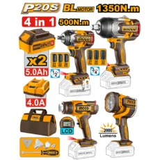 COMBO LLAVES IMPACTO 500NM Y 1350NM+PISTOLA DE CALOR+LAMPARA 2000LM