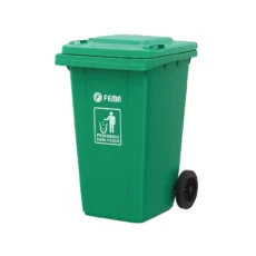 TACHO BASURA 120 L. FEMA C/RUEDA Y TAPA-VERDE