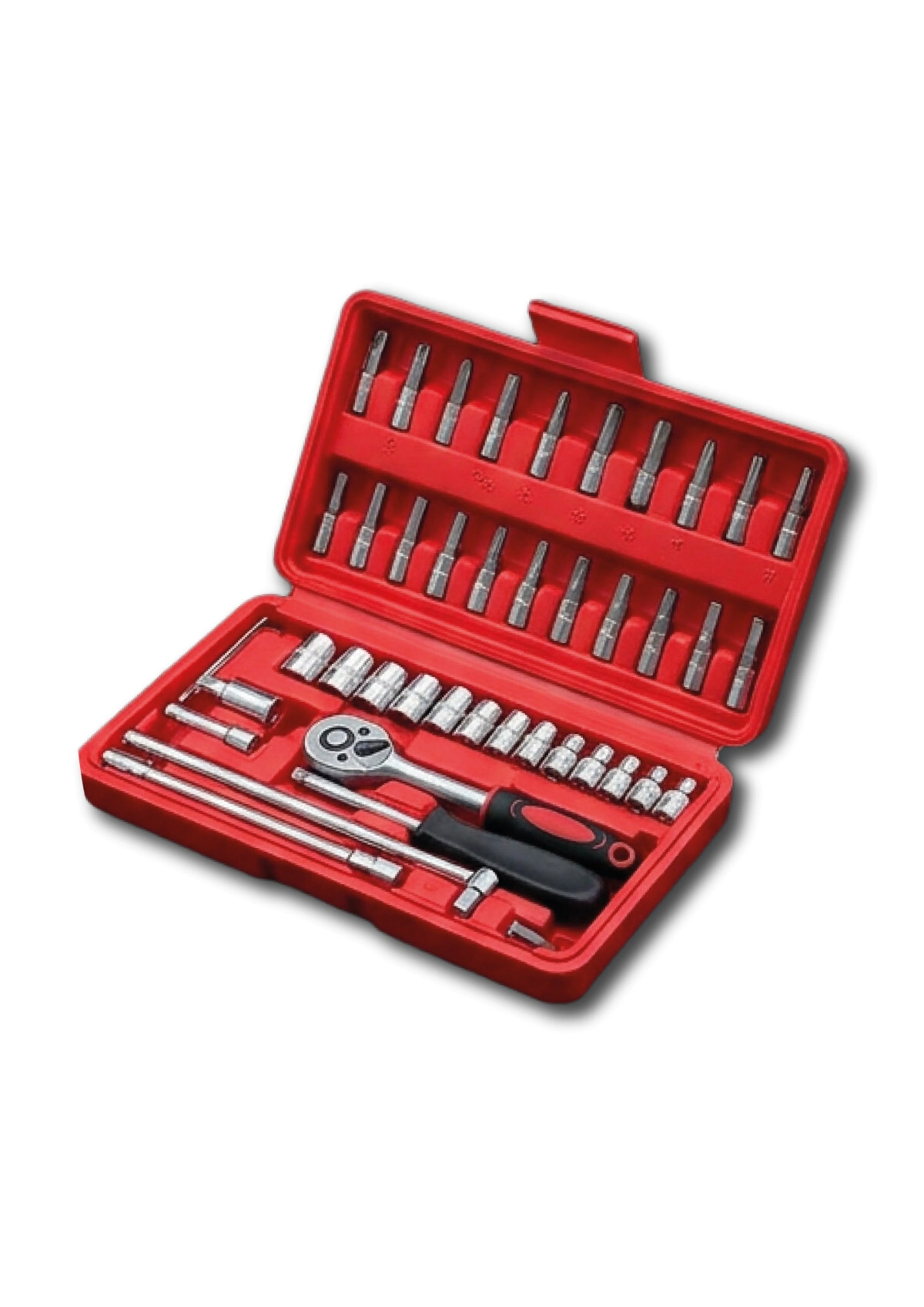 CAJA HERRAMIENTAS FEMA -46 Pz-Puntas-Tubos 1/4"