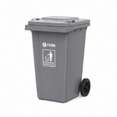 TACHO BASURA 120 L. FEMA C/RUEDA Y TAPA GRIS