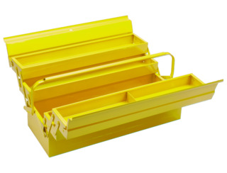 Caja metálica de 5 compartimientos amarillo
