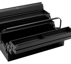 Caja metalica de 5 compartimientos negra