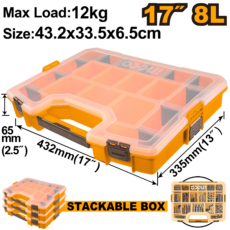 ORGANIZADOR PLASTICO 17" APILABLE CON DIVISORES REMOVIBLES